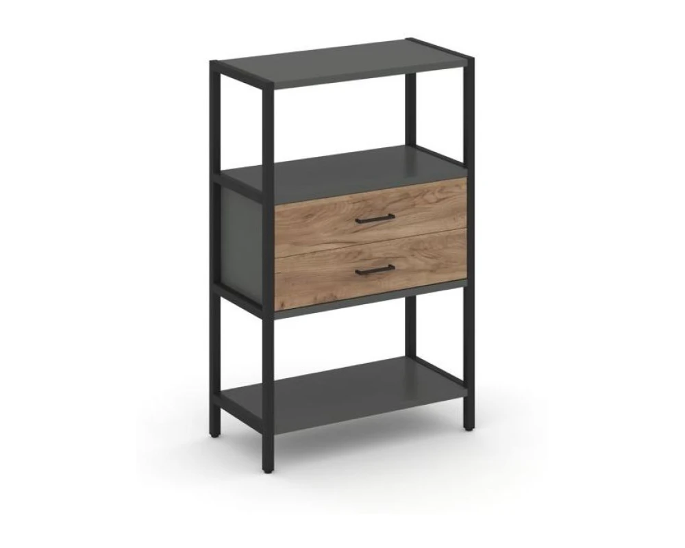 Односекционный стеллаж трехярусный с ящиками 810х400х1246 Шелф Систем / Shelf System