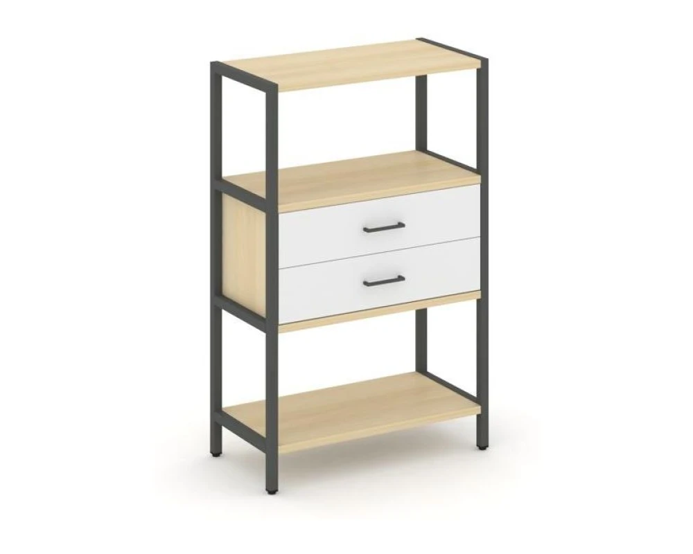 Односекционный стеллаж трехярусный с ящиками 810х400х1246 Шелф Систем / Shelf System