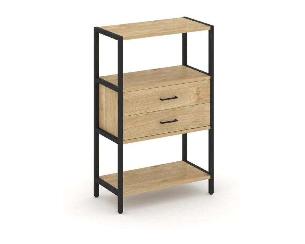 Односекционный стеллаж трехярусный с ящиками 810х400х1246 Шелф Систем / Shelf System