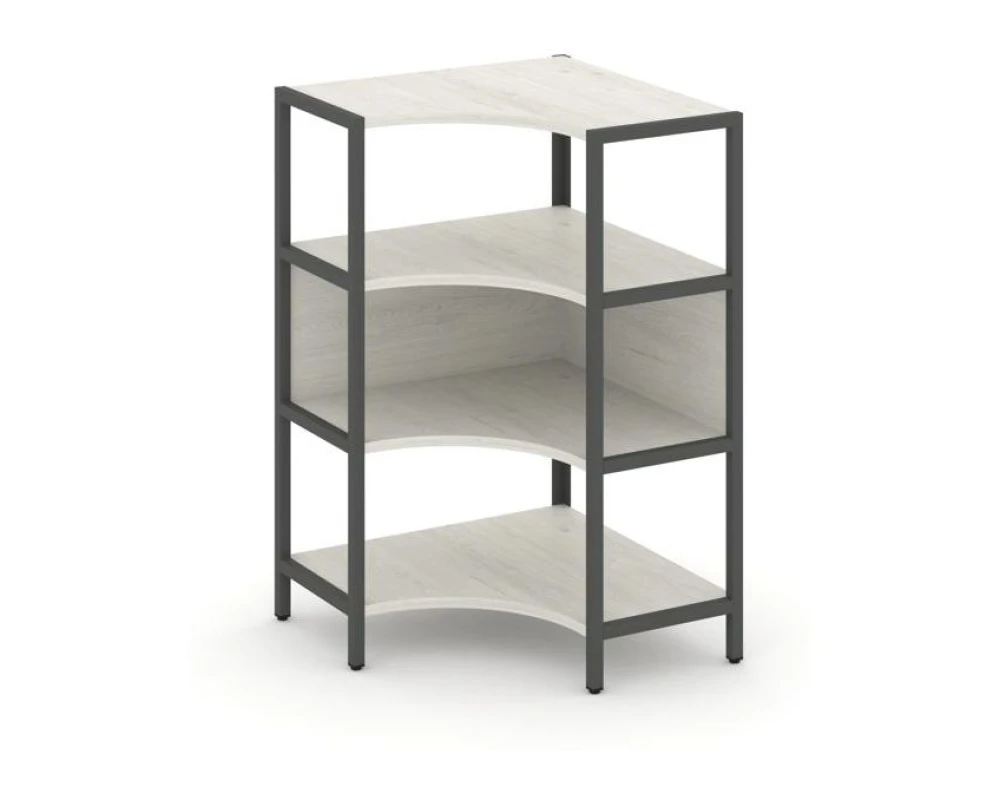 Односекционный угловой стеллаж трехярусный 810х810х1246 Шелф Систем / Shelf System