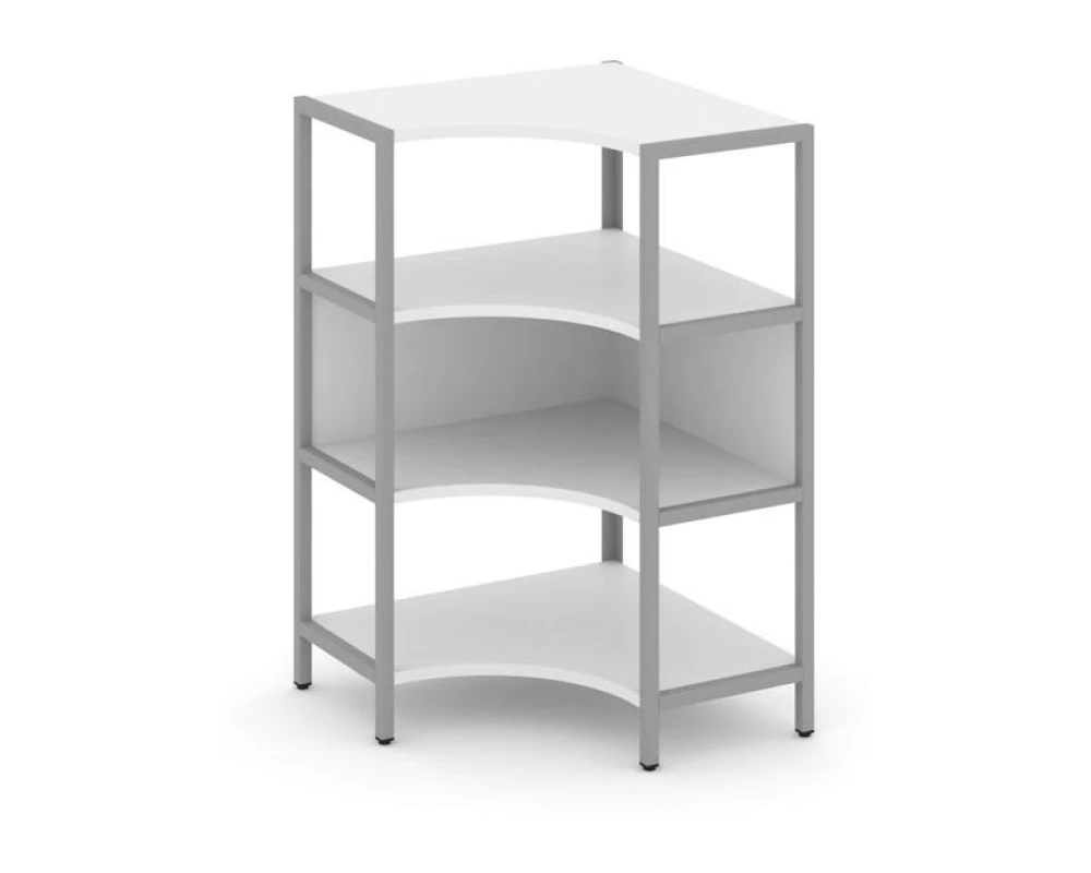 Односекционный угловой стеллаж трехярусный 810х810х1246 Шелф Систем / Shelf System