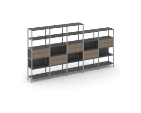 Пятисекционный стеллаж пятиярусный с ящиками 3930х400х1980 Шелф Систем / Shelf System images