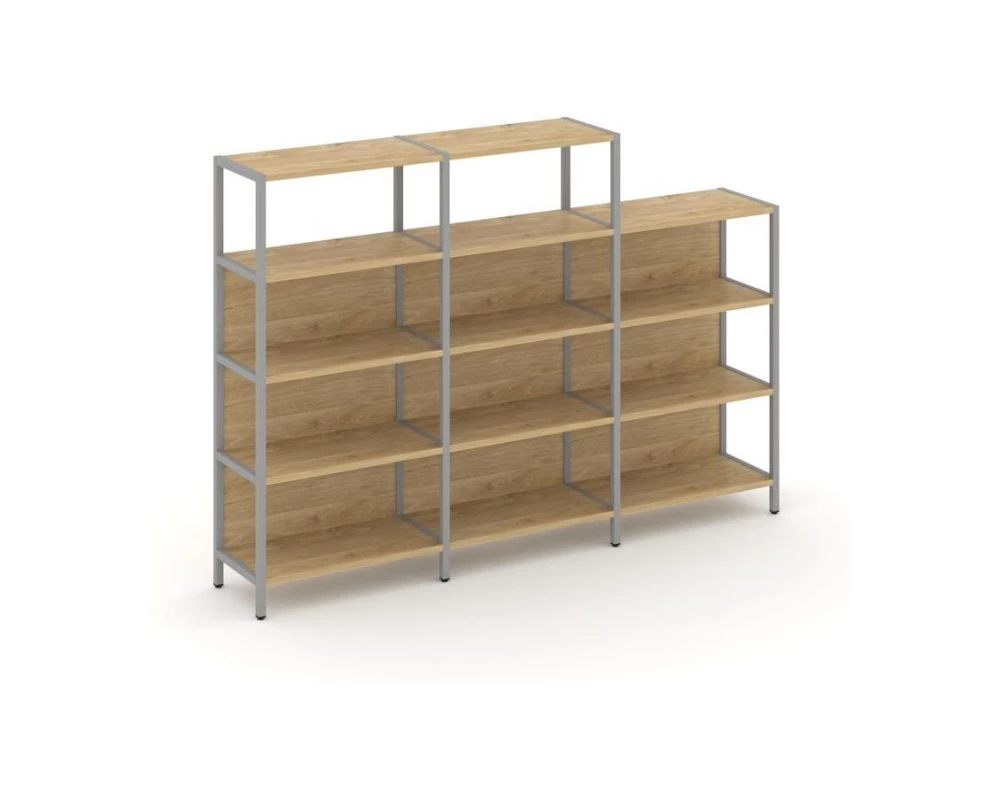 Трехсекционный стеллаж четырех/трехярусный 2370х400х879 Shelf System
