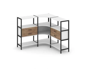 Трехсекционный угловой стеллаж трехярусный с ящиками 1590х1590х1246 Shelf System images