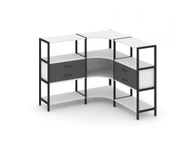 Трехсекционный угловой стеллаж трехярусный с ящиками 1590х1590х1246 Shelf System images