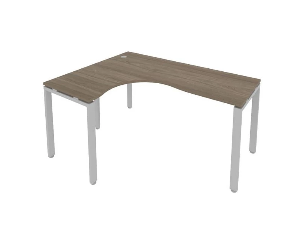 Стол криволинейный левый на П-образном м/к 160x120x75 Metal System