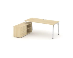 Стол письменный с греденцией левой на А-образном каркасе 1580x700x750 Style Project Direct Lux images