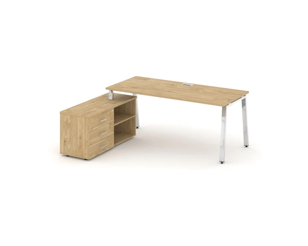 Стол письменный с греденцией левой на А-образном каркасе 1580x700x750 Style Project Direct Lux