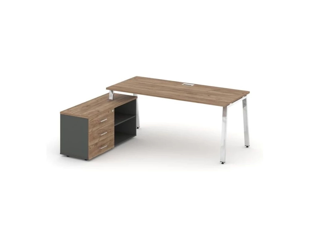 Стол письменный с греденцией левой на А-образном каркасе 1780x700x750 Style Project Direct Lux