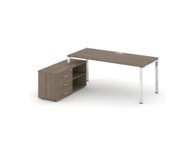 Стол письменный с греденцией левой на П-образном каркасе 1380x700x750 Style Project Direct Lux images