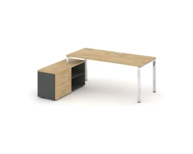 Стол письменный с греденцией левой на П-образном каркасе 1380x800x750 Style Project Direct Lux images