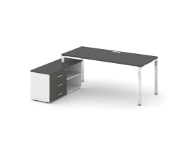 Стол письменный с греденцией левой на П-образном каркасе 1380x800x750 Style Project Direct Lux images