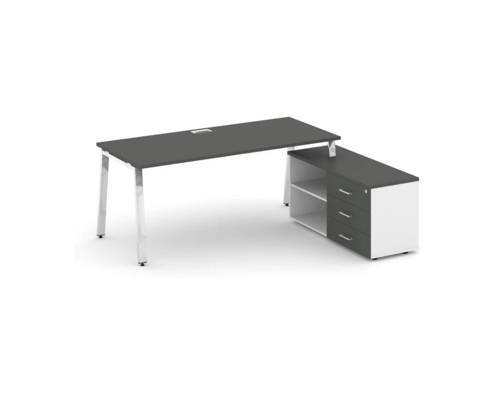 Стол письменный с греденцией правой на А-образном каркасе 1380x800x750 Style Project Direct Lux