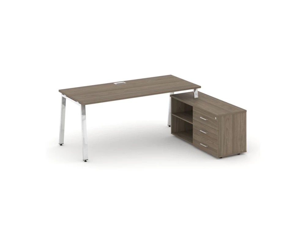 Стол письменный с греденцией правой на А-образном каркасе 1380x800x750 Style Project Direct Lux