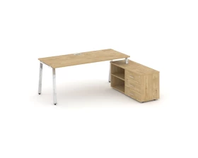 Стол письменный с греденцией правой на А-образном каркасе 1380x800x750 Style Project Direct Lux images