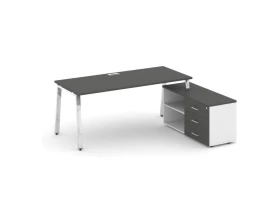 Стол письменный с греденцией правой на А-образном каркасе 1580x700x750 Style Project Direct Lux images