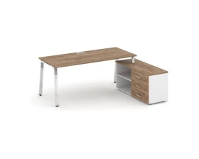 Стол письменный с греденцией правой на А-образном каркасе 1580x700x750 Style Project Direct Lux images