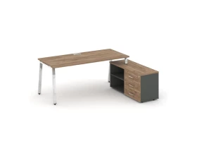 Стол письменный с греденцией правой на А-образном каркасе 1580x700x750 Style Project Direct Lux images