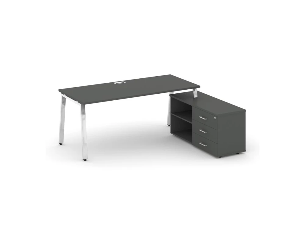 Стол письменный с греденцией правой на А-образном каркасе 1580x700x750 Style Project Direct Lux