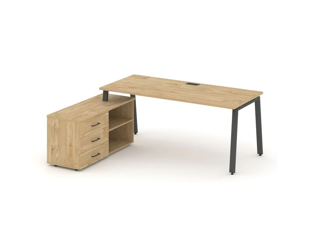 Стол письменный с греденцией левой на А-образном каркасе 1780x1480x750 Style Project Direct