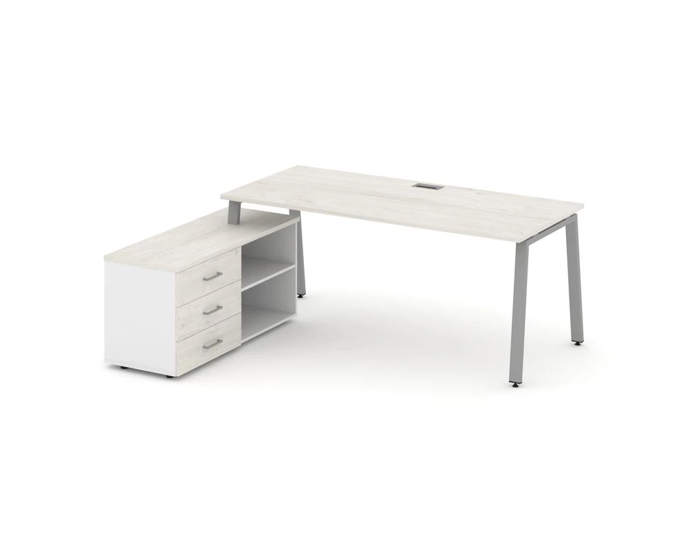 Стол письменный с греденцией левой на А-образном каркасе 1780x1480x750 Style Project Direct