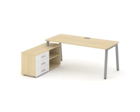 Стол письменный с греденцией левой на А-образном каркасе 1780x1480x750 Style Project Direct images