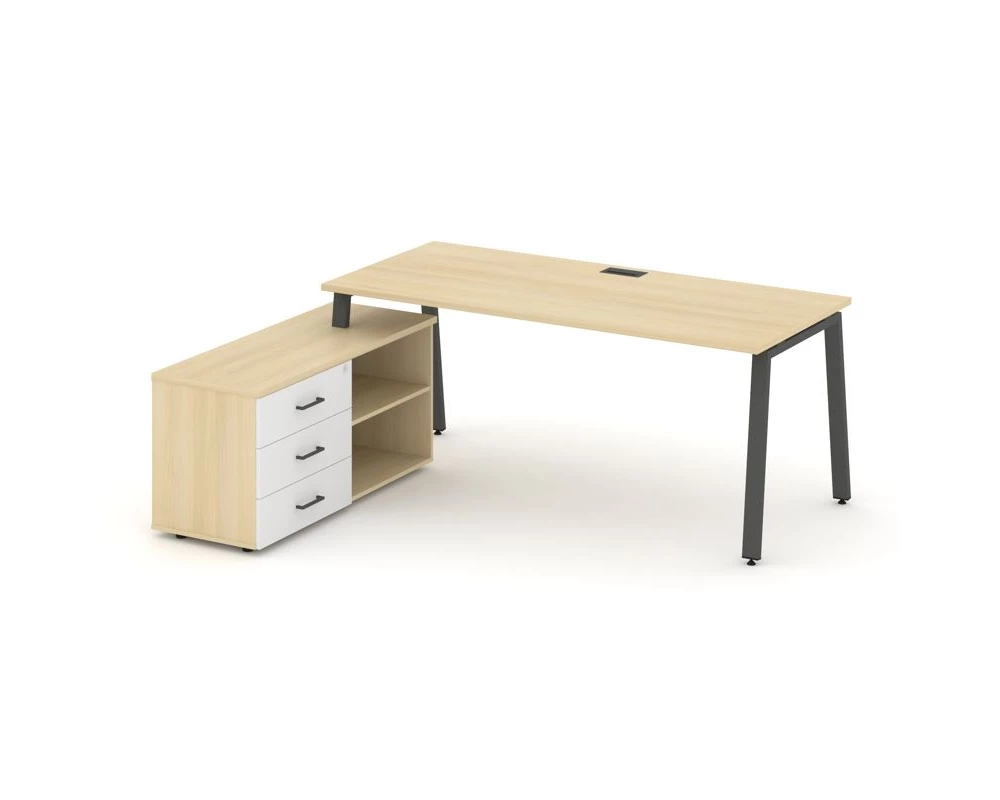 Стол письменный с греденцией левой на А-образном каркасе 1780x1480x750 Style Project Direct