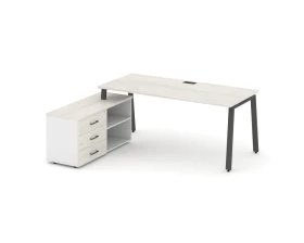 Стол письменный с греденцией левой на А-образном каркасе 1780x1480x750 Style Project Direct images