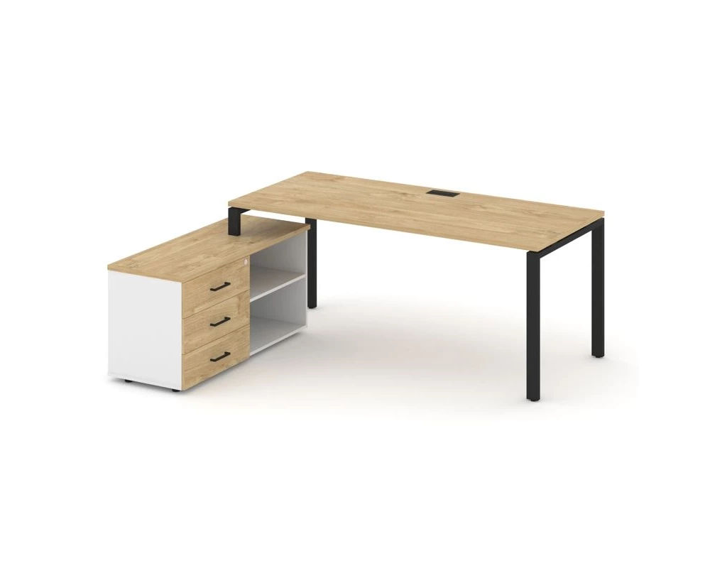 Стол письменный с греденцией левой на П-образном каркасе 1580x1580x750 Style Project Direct