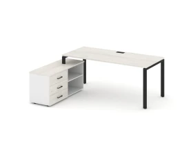 Стол письменный с греденцией левой на П-образном каркасе 1580x1580x750 Style Project Direct images