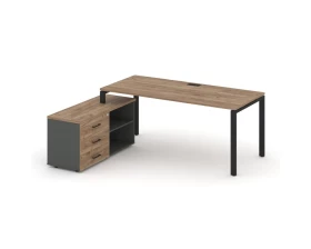 Стол письменный с греденцией левой на П-образном каркасе 1580x1580x750 Style Project Direct images