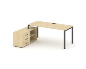 Стол письменный с греденцией левой на П-образном каркасе 1580x1580x750 Style Project Direct images