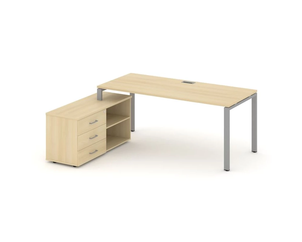 Стол письменный с греденцией левой на П-образном каркасе 1580x1580x750 Style Project Direct