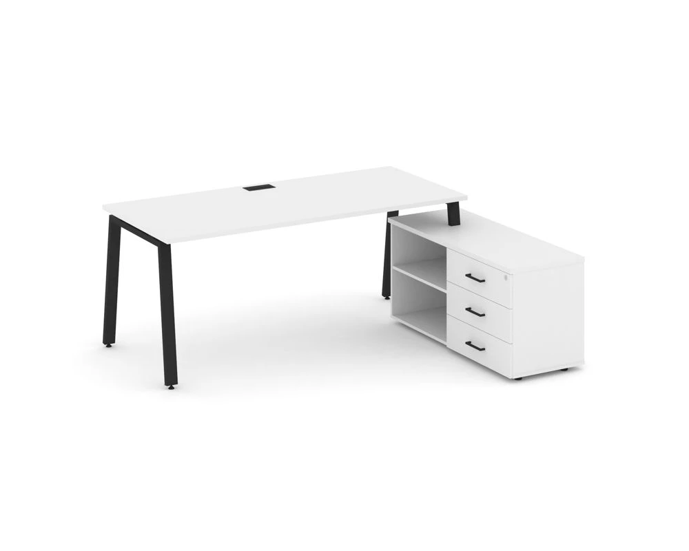 Стол письменный с греденцией правой на А-образном каркасе 1580x1480x750 Style Project Direct