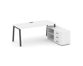 Стол письменный с греденцией правой на А-образном каркасе 1580x1480x750 Style Project Direct images