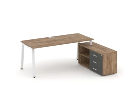 Стол письменный с греденцией правой на А-образном каркасе 1580x1480x750 Style Project Direct images