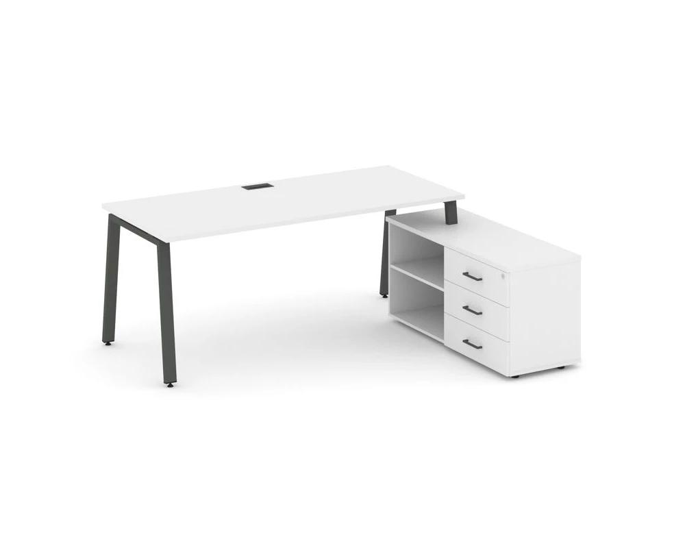 Стол письменный с греденцией правой на А-образном каркасе 1780x1580x750 Style Project Direct