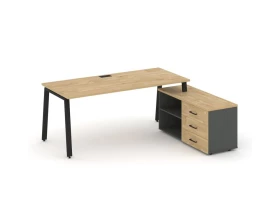 Стол письменный с греденцией правой на А-образном каркасе 1780x1580x750 Style Project Direct images