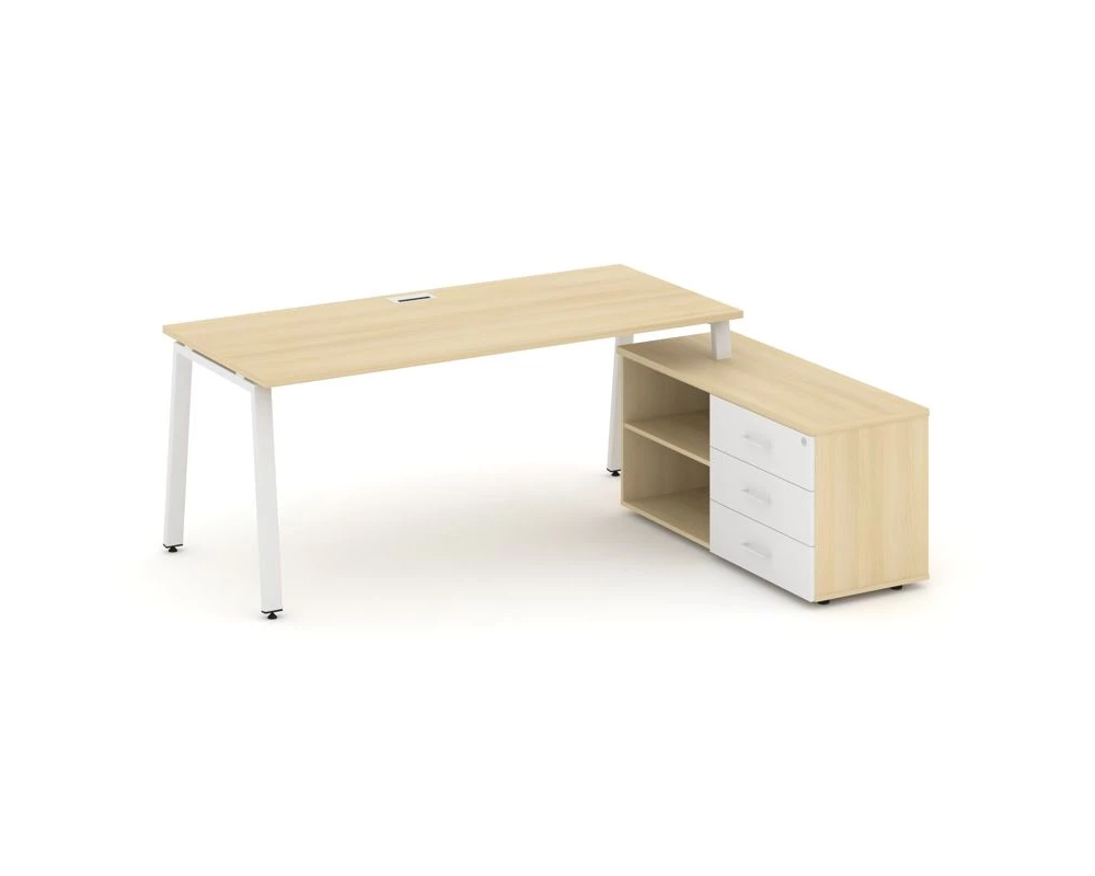 Стол письменный с греденцией правой на А-образном каркасе 1780x1580x750 Style Project Direct