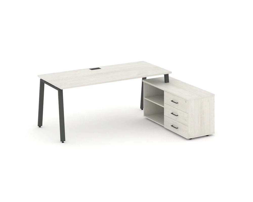 Стол письменный с греденцией правой на А-образном каркасе 1780x1580x750 Style Project Direct