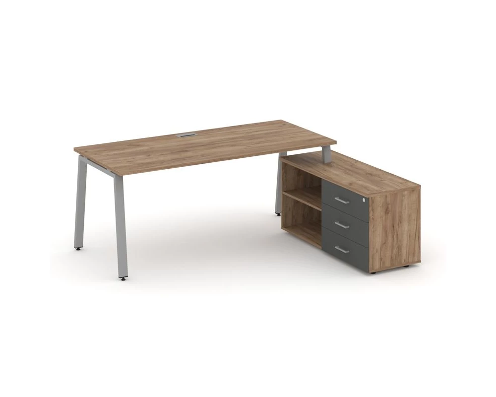 Стол письменный с греденцией правой на А-образном каркасе 1780x1580x750 Style Project Direct