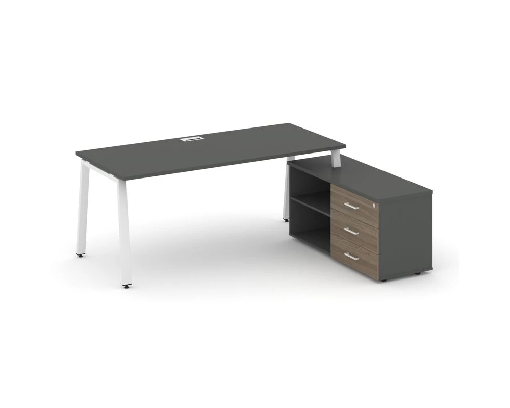 Стол письменный с греденцией правой на А-образном каркасе 1780x1580x750 Style Project Direct