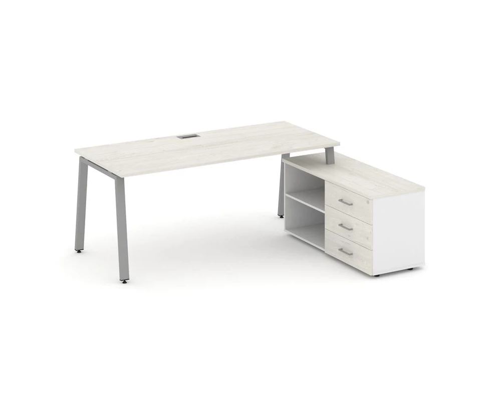 Стол письменный с греденцией правой на А-образном каркасе 1780x1580x750 Style Project Direct