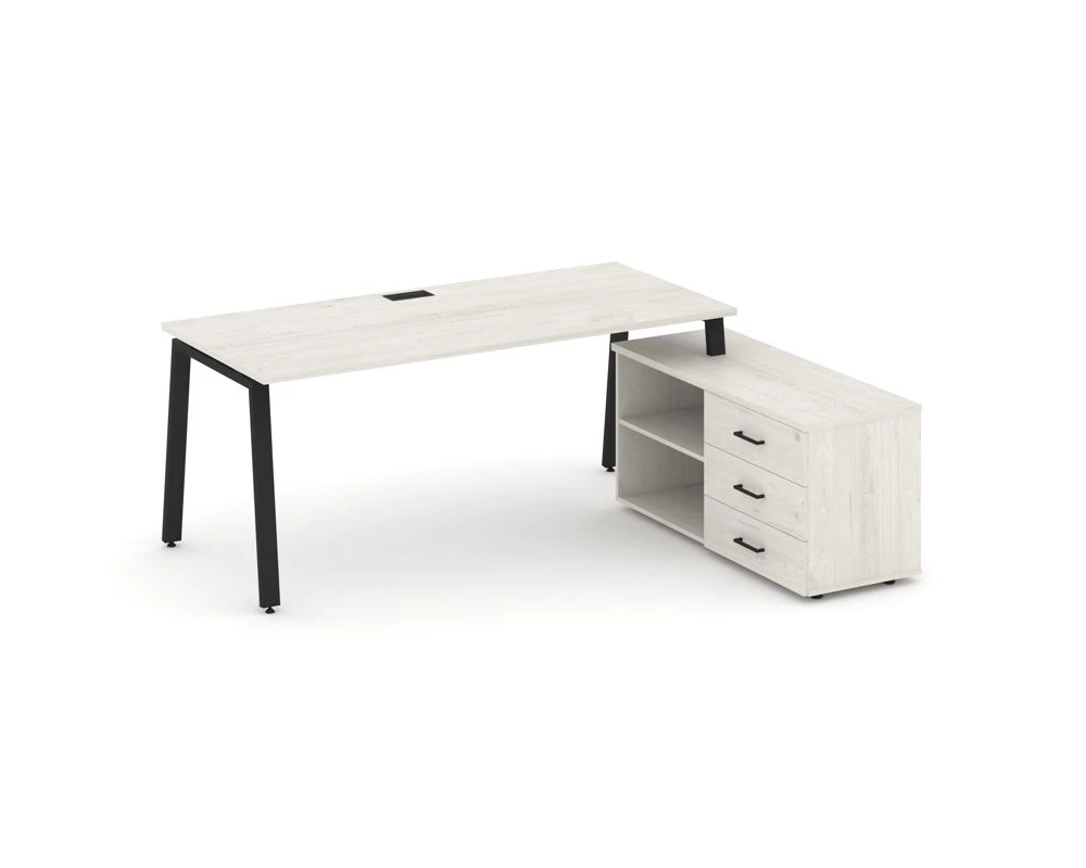 Стол письменный с греденцией правой на А-образном каркасе 1780x1580x750 Style Project Direct