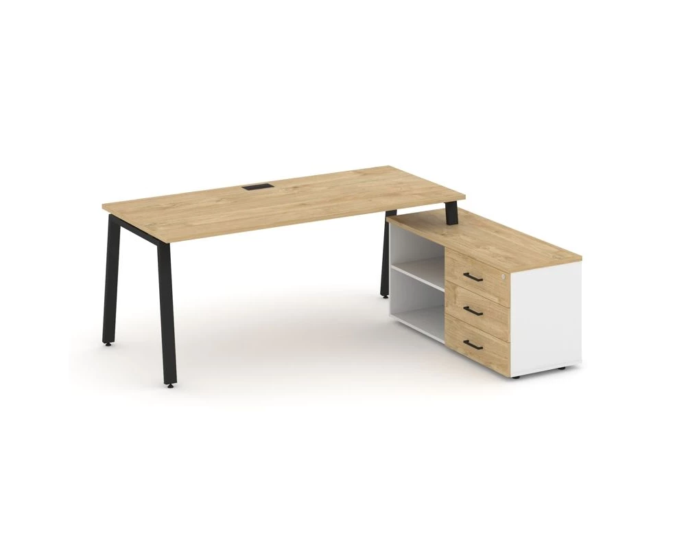 Стол письменный с греденцией правой на А-образном каркасе 1780x1580x750 Style Project Direct