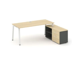 Стол письменный с греденцией правой на А-образном каркасе 1980x1480x750 Style Project Direct images