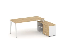 Стол письменный с греденцией правой на А-образном каркасе 1980x1480x750 Style Project Direct images