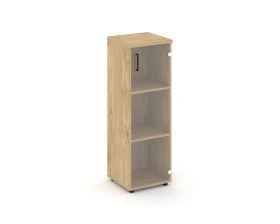 Шкаф средний узкий правый прозр. стекло 400x400x1203 зад. стенка HDF Стайл Проджект / Style Project images