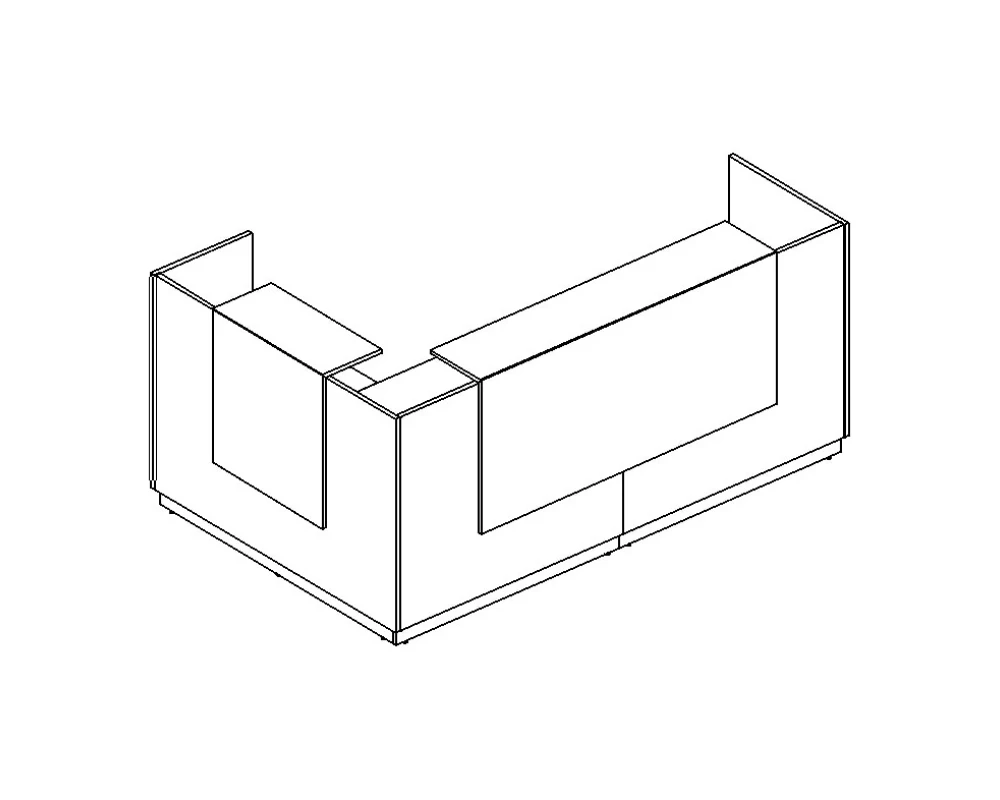 Стойка ресепшн угловая правая (полки высокие) A4