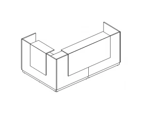 Стойка ресепшн угловая правая (полки высокие) A4 images